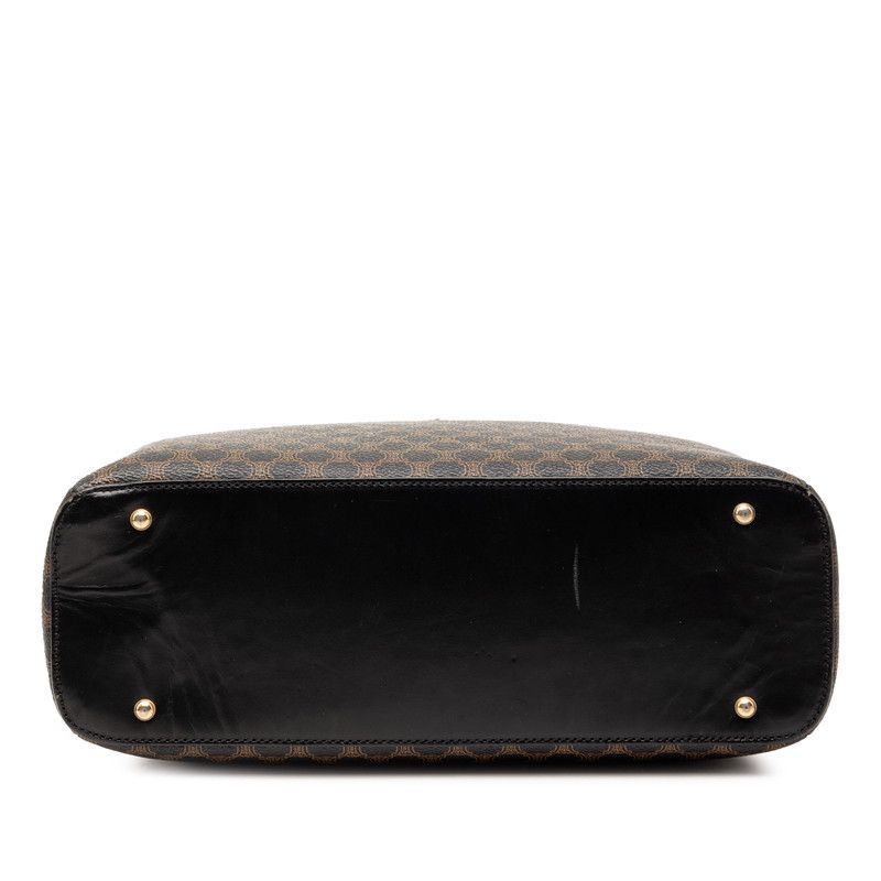 Celine Macadam Black Brown Leather Handbag