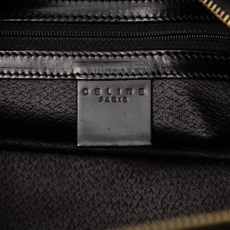 Celine Macadam Black Brown Leather Handbag
