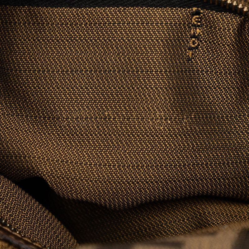 Fendi Zucca Mamma Bucket Shoulder Bag Khaki Brown Canvas Leather