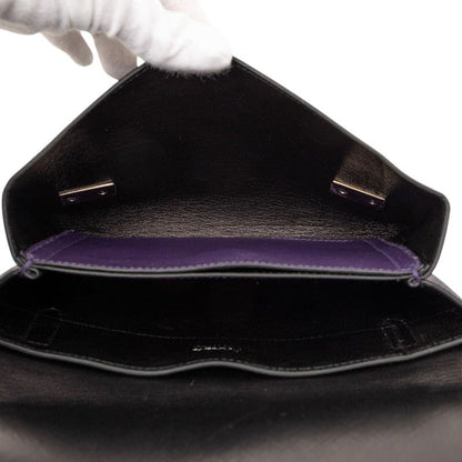 Prada Chain Shoulder Bag Purple Saffiano Leather