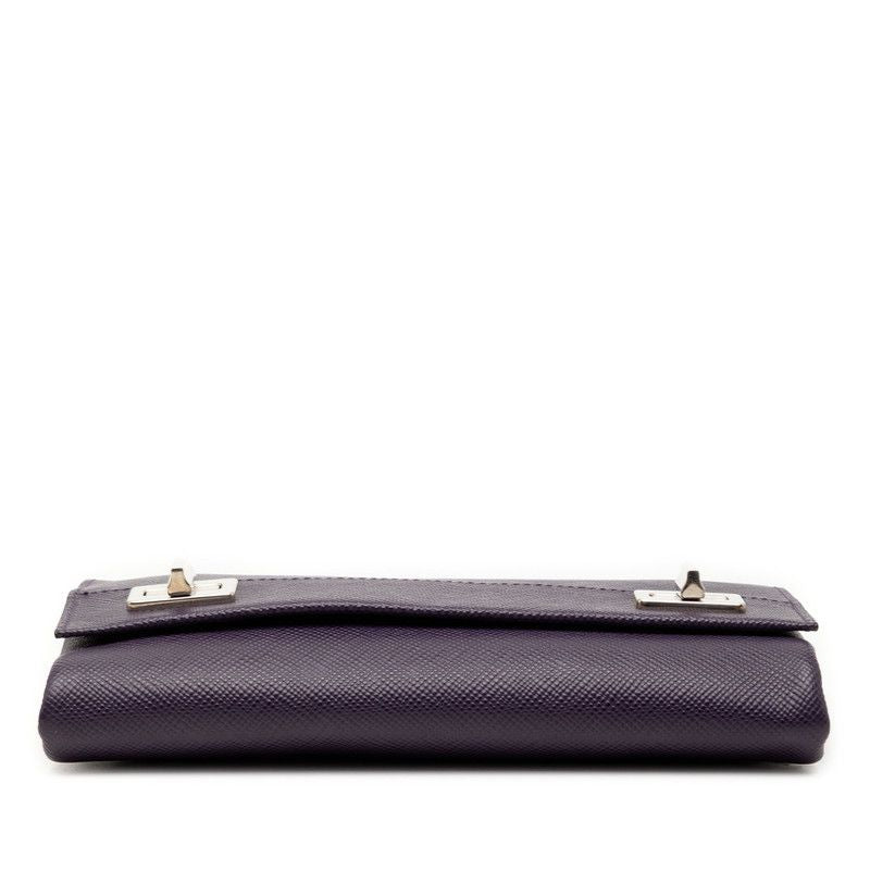 Prada Chain Shoulder Bag Purple Saffiano Leather