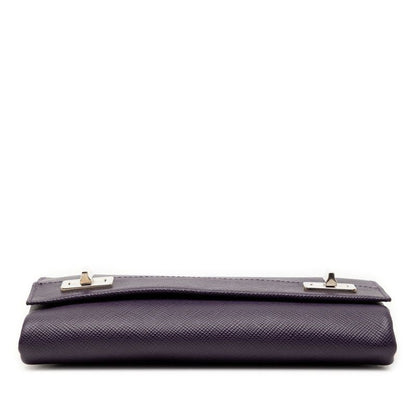 Prada Chain Shoulder Bag Purple Saffiano Leather