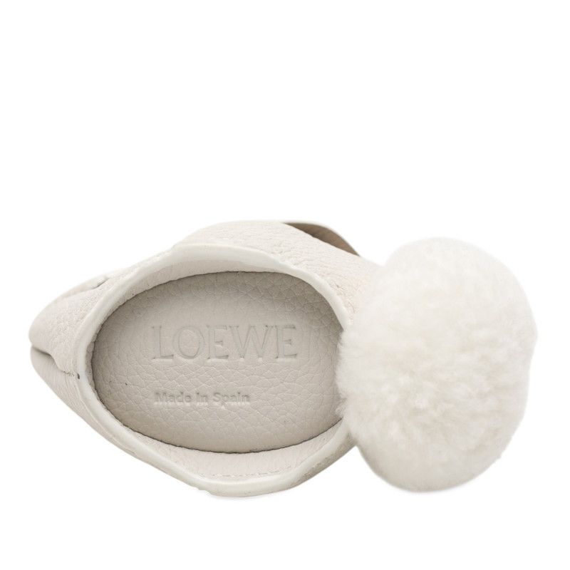 Loewe Rabbit Key Holder Bag Charm Case White Leather