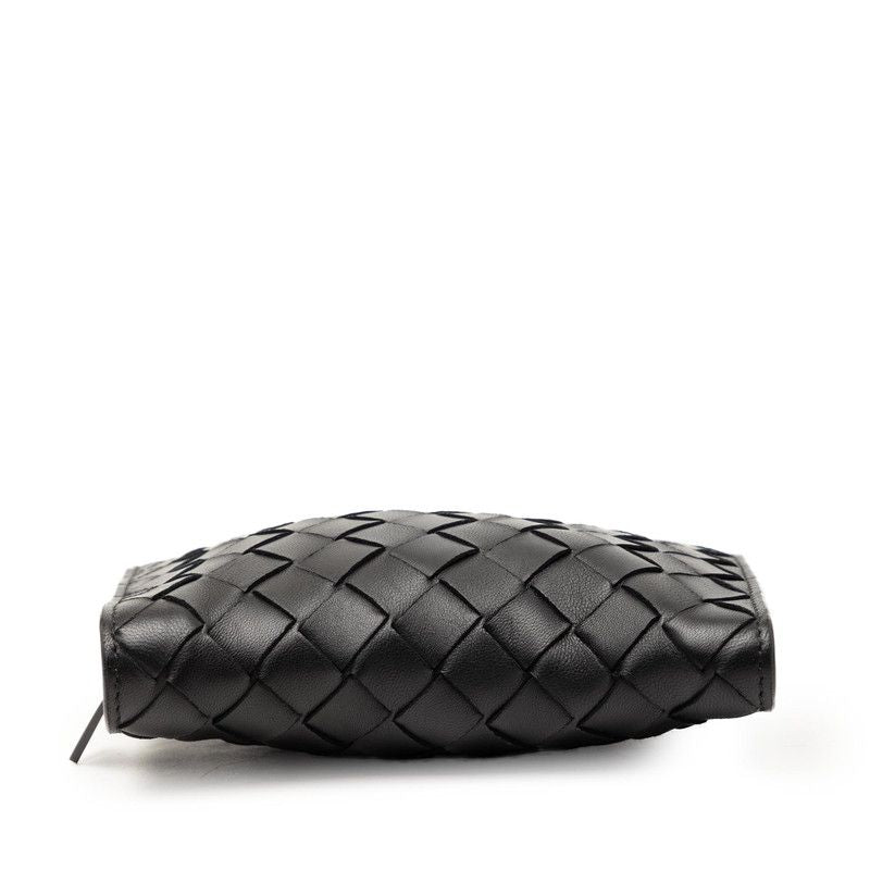 Bottega Veneta Intrecciato Eco Tote Foldable Black Khaki Leather