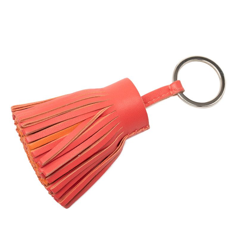 Hermes Carmen Bag Charm Key Holder Pink Agneau Milo