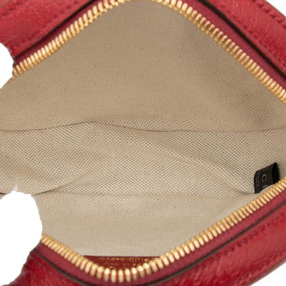 Gucci Doraemon Mini GG Supreme Brown Red Leather Shoulder Bag