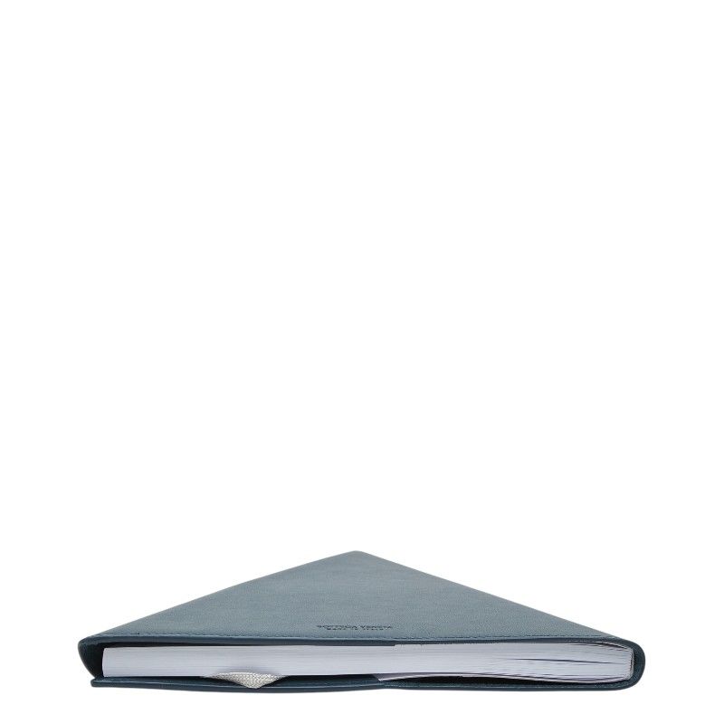Bottega Veneta Logo Notebook Cover Navy Leather