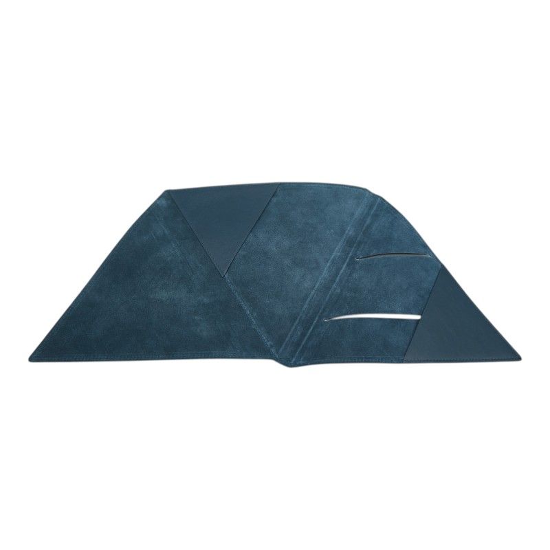 Bottega Veneta Logo Notebook Cover Navy Leather