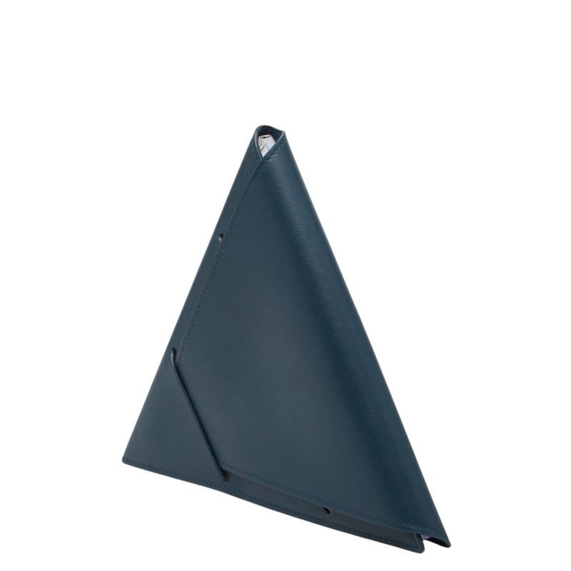 Bottega Veneta Logo Notebook Cover Navy Leather