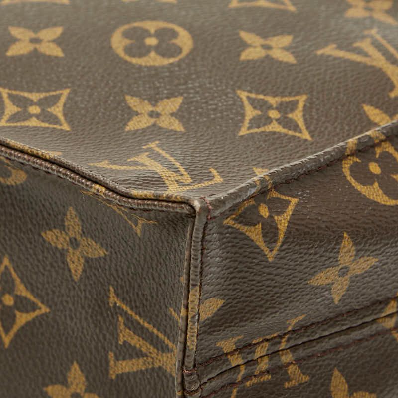 Louis Vuitton Monogram Sac Plat Tote Brown Leather