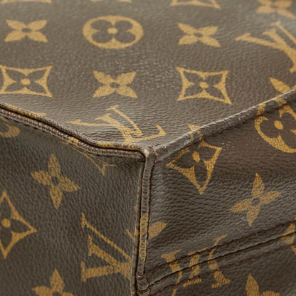 Louis Vuitton Monogram Sac Plat Tote Brown Leather