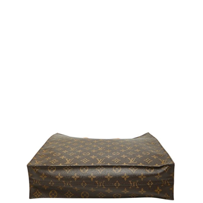 Louis Vuitton Monogram Sac Plat Tote Brown Leather