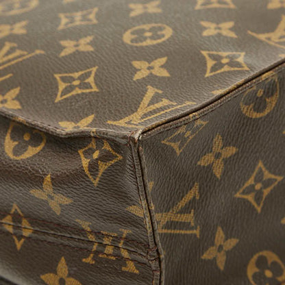 Louis Vuitton Monogram Sac Plat Tote Brown Leather