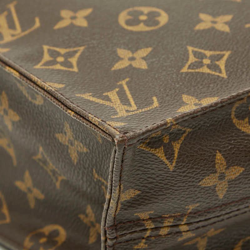Louis Vuitton Monogram Sac Plat Tote Brown Leather