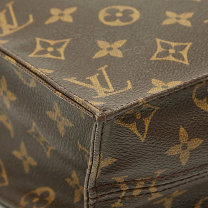 Louis Vuitton Monogram Sac Plat Tote Brown Leather