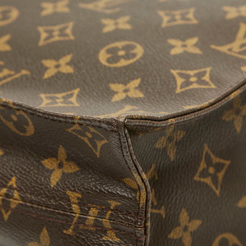 Louis Vuitton Monogram Sac Plat Tote Brown Leather