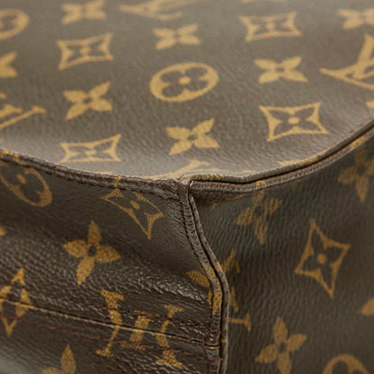 Louis Vuitton Monogram Sac Plat Tote Brown Leather