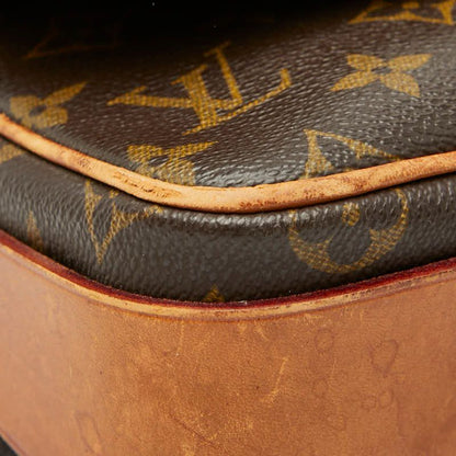 Louis Vuitton Monogram Cartouchiere MM Crossbody Shoulder Bag Brown