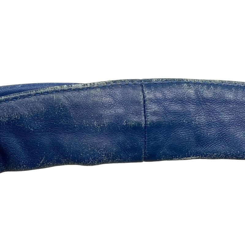 Bottega Veneta Handbag Intrecciato Blue Ruffle Leather