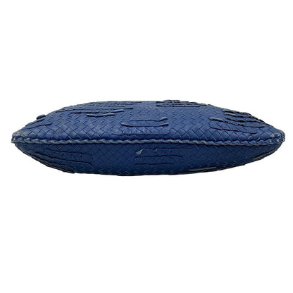 Bottega Veneta Handbag Intrecciato Blue Ruffle Leather