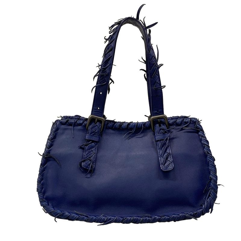 Bottega Veneta Tote Intrecciato Blue Leather