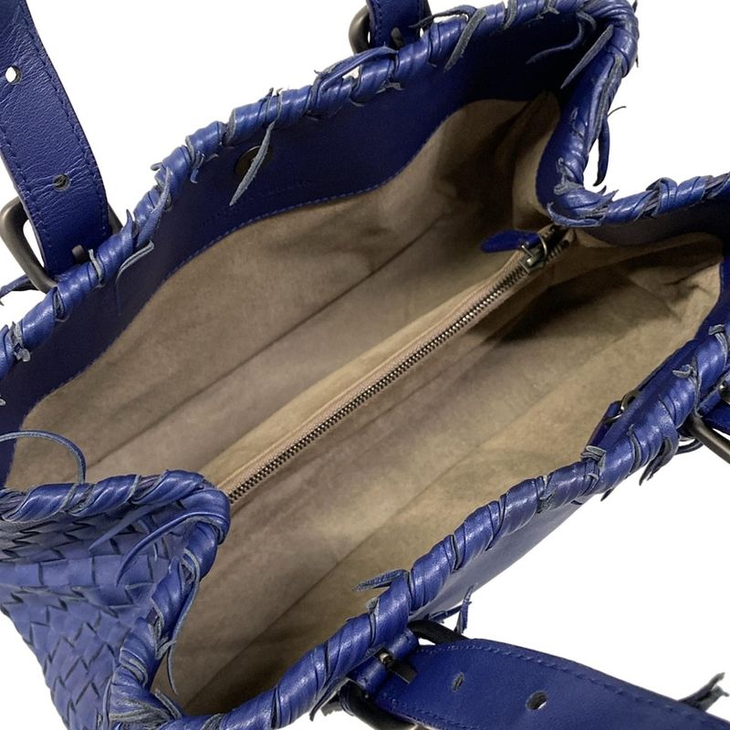 Bottega Veneta Tote Intrecciato Blue Leather