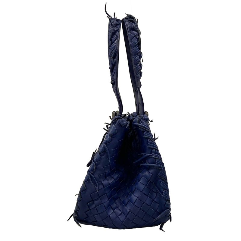 Bottega Veneta Tote Intrecciato Blue Leather