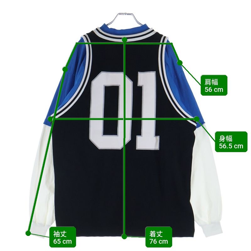 Balenciaga Basketball Layered Crew Neck Long Sleeve T-Shirt Blue Black White