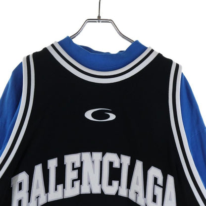 Balenciaga Basketball Layered Crew Neck Long Sleeve T-Shirt Blue Black White