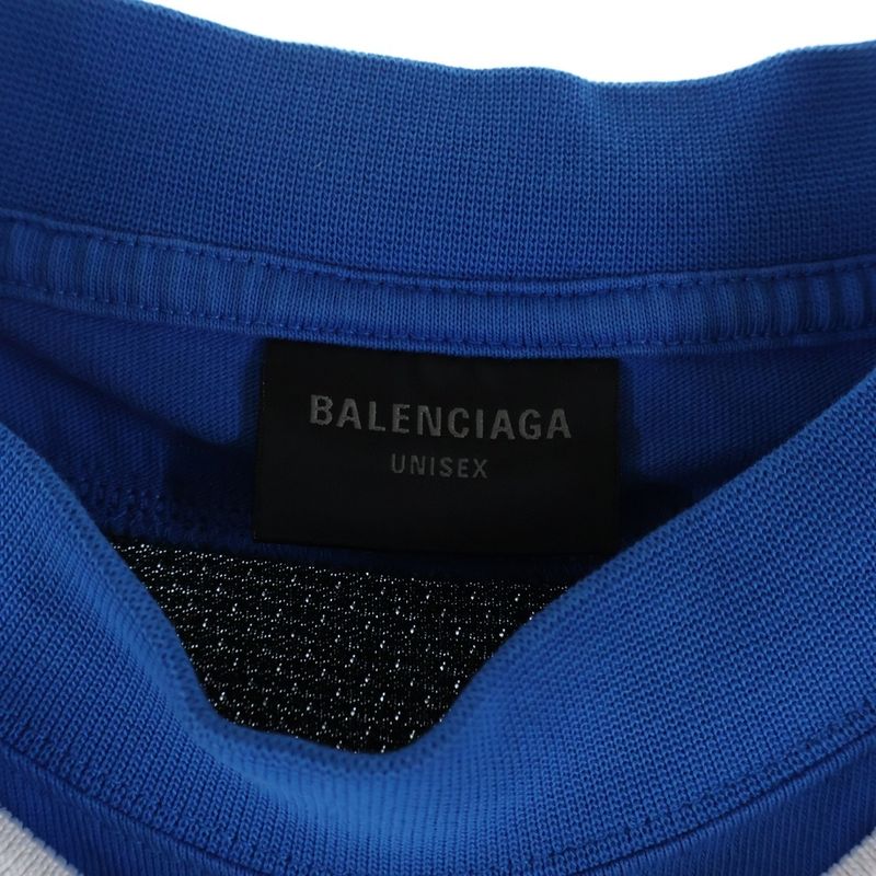 Balenciaga Basketball Layered Crew Neck Long Sleeve T-Shirt Blue Black White