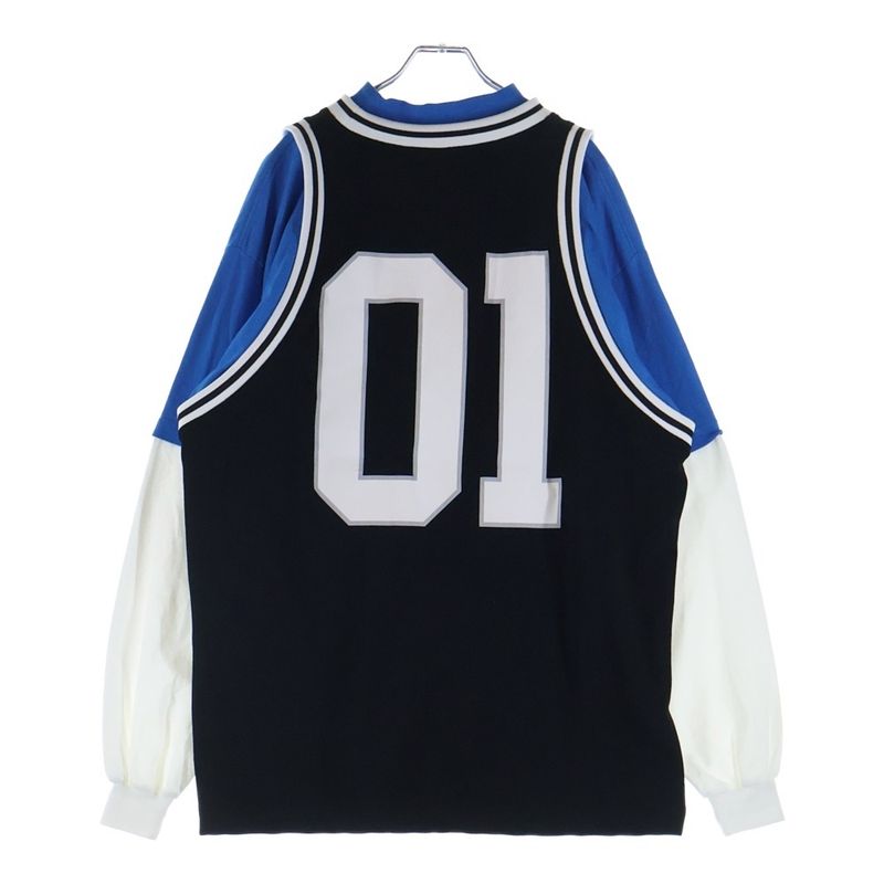Balenciaga Basketball Layered Crew Neck Long Sleeve T-Shirt Blue Black White