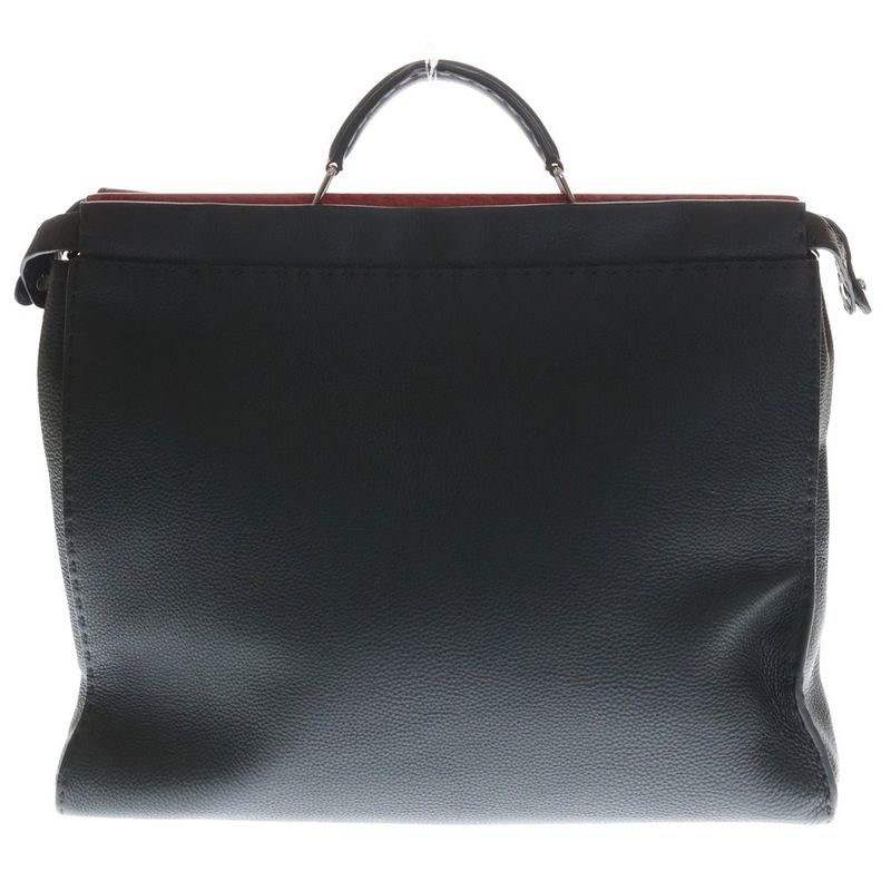 Fendi Selleria Peekaboo 2-Way Tote Navy Red Leather