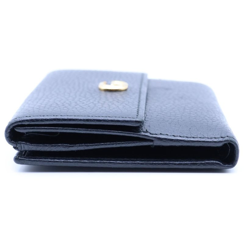 Gucci GG Marmont Leather Compact Wallet Bifold Black