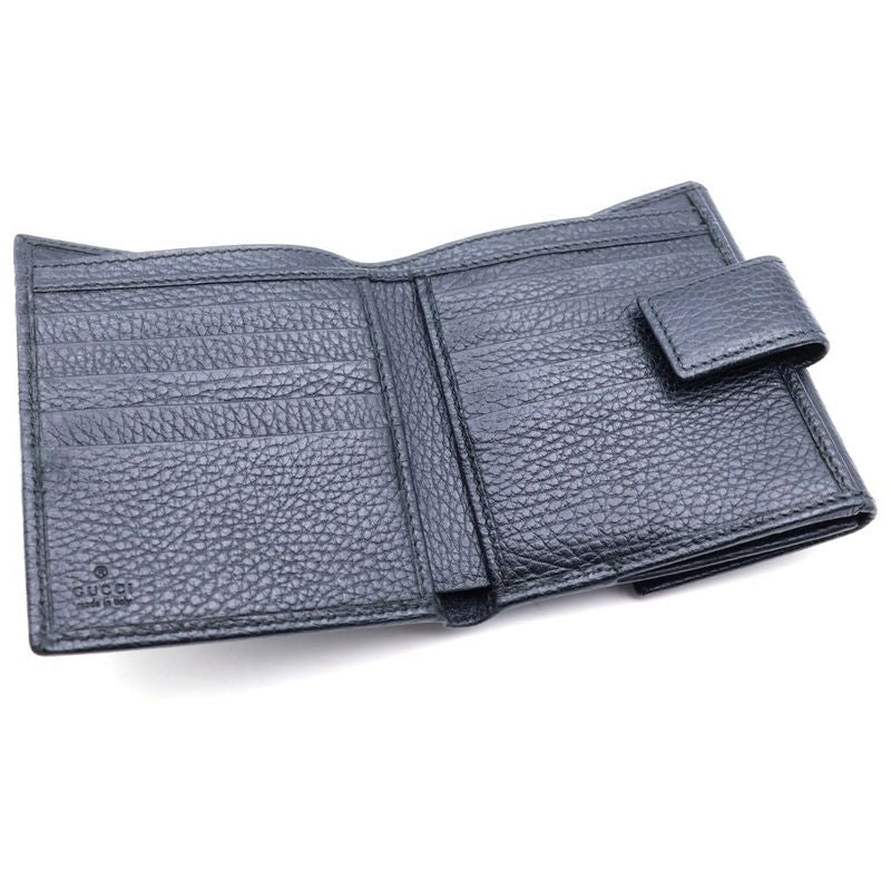 Gucci GG Marmont Leather Compact Wallet Bifold Black