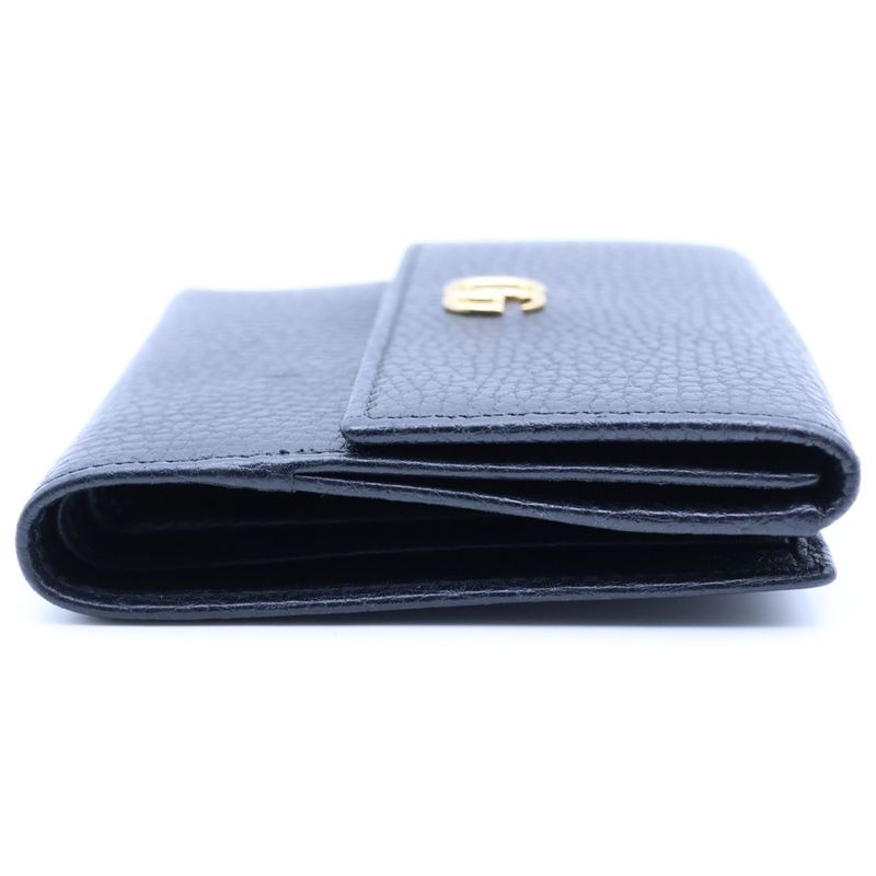 Gucci GG Marmont Leather Compact Wallet Bifold Black