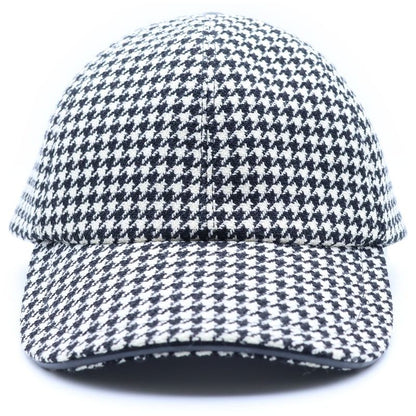 Dior Baseball Cap Houndstooth Pattern Black White