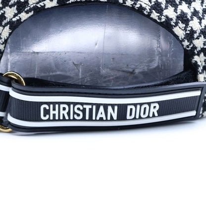 Dior Baseball Cap Houndstooth Pattern Black White