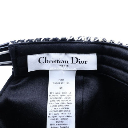 Dior Baseball Cap Houndstooth Pattern Black White