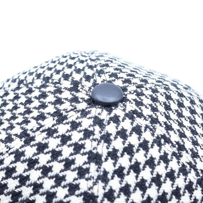Dior Baseball Cap Houndstooth Pattern Black White