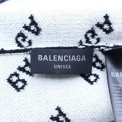 Balenciaga All Over Logo Wool Knit Hat Black
