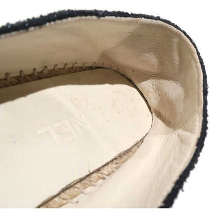 Chanel Cccoco Mark Espadrille Flat Shoes Black