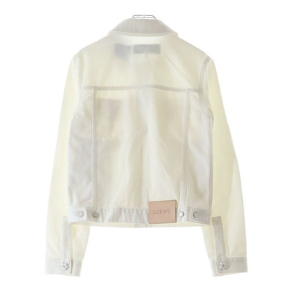 Loewe Sleeve Flower Button Denim Trucker Jacket White