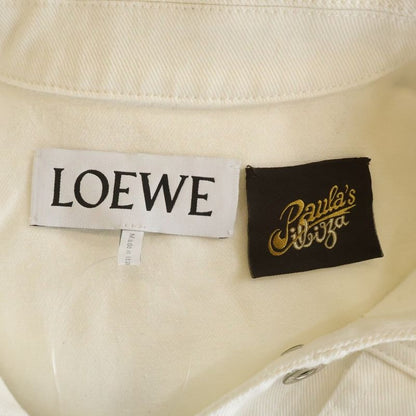 Loewe Sleeve Flower Button Denim Trucker Jacket White