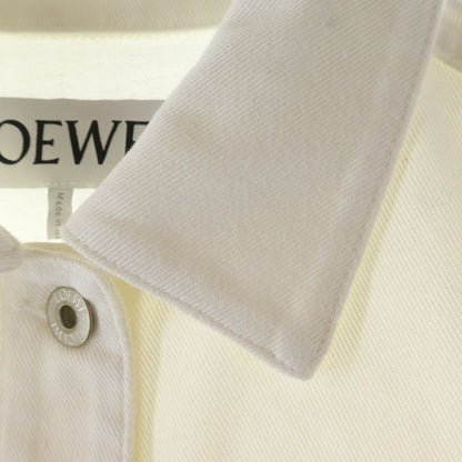 Loewe Sleeve Flower Button Denim Trucker Jacket White