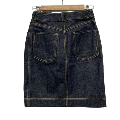 Chanel Skirt 34 S Navy Knee Length Denim