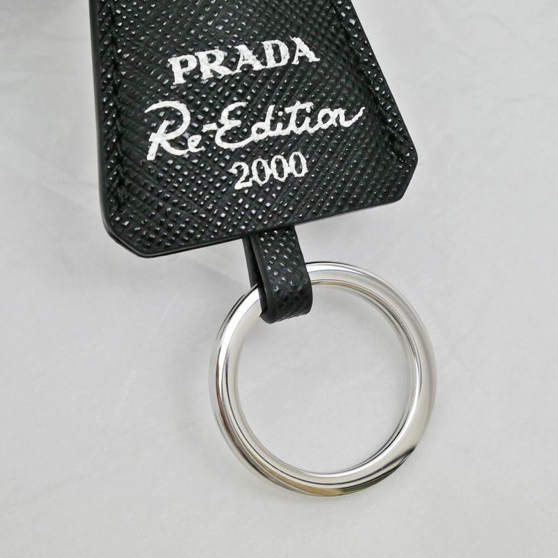 Prada Re-Nylon Black Silver Nylon Shoulder Bag