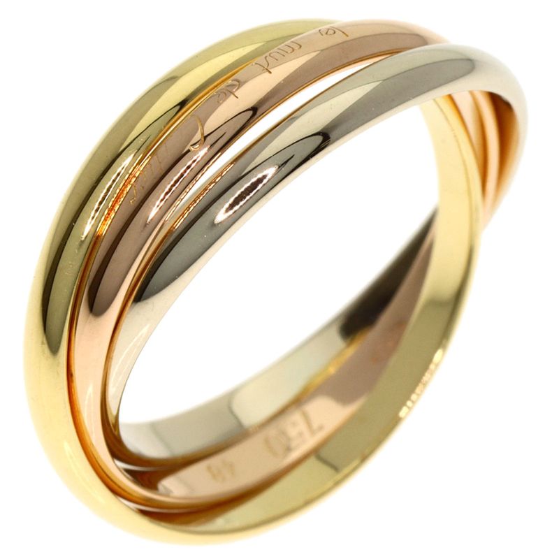 Cartier Trinity 48 Ring 18K Yellow Gold 18K White Pink