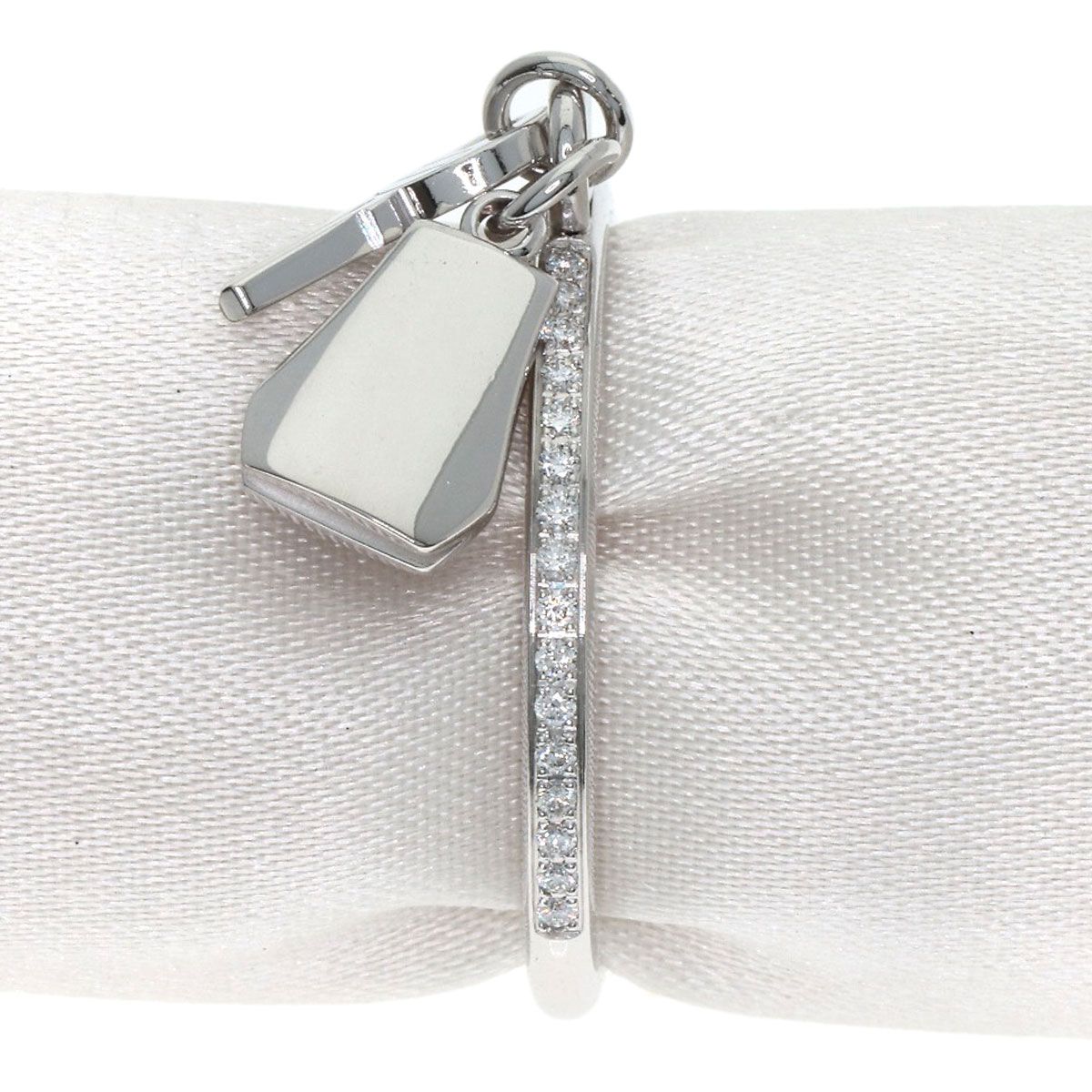 Hermes Kelly Clochette PM Diamond 53 Ring 18K White Gold