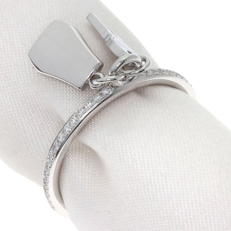 Hermes Kelly Clochette PM Diamond 53 Ring 18K White Gold