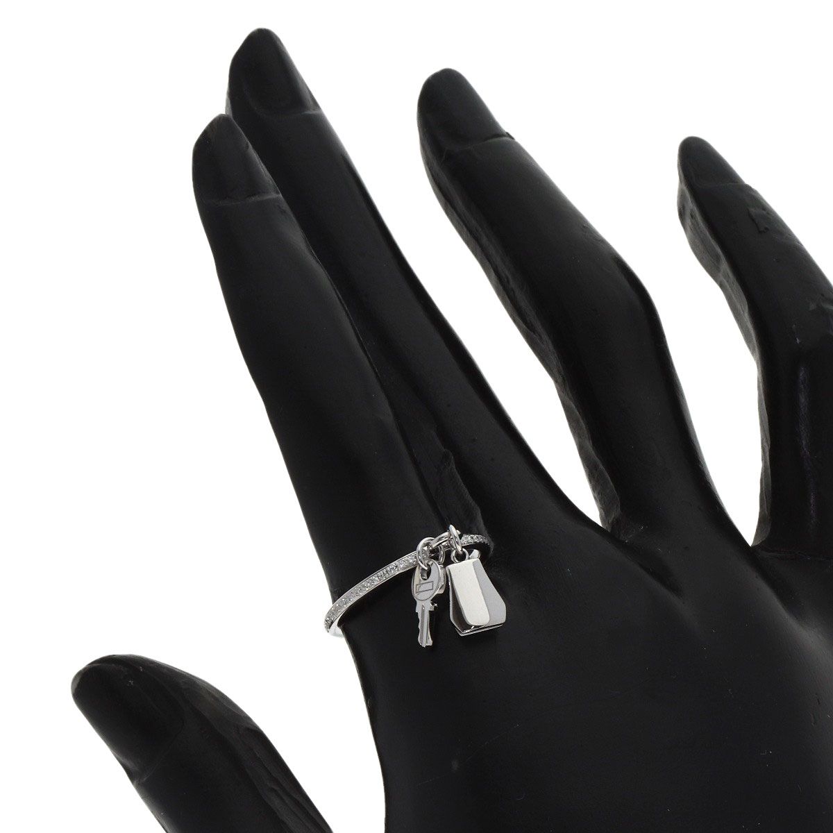 Hermes Kelly Clochette PM Diamond 53 Ring 18K White Gold